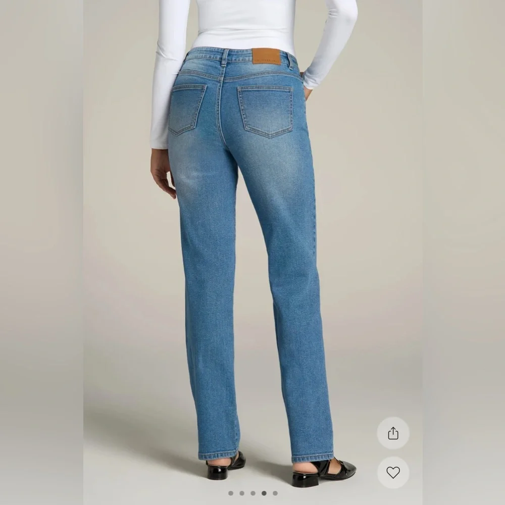 High-Rise Straight Stretch Women's Jeans - Size 32/35 Length - Picture 2 of 6
